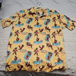 Playful Yellow Graphic Men's Shirt